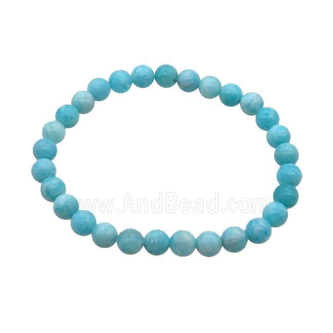 Natural Blue Amazonite Bracelet Stretchy