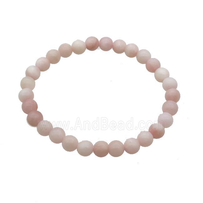 Chinese Pink Opal Bracelet Stretchy Round