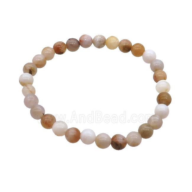 Australian Agate Bracelet Stretchy Round Multicolor