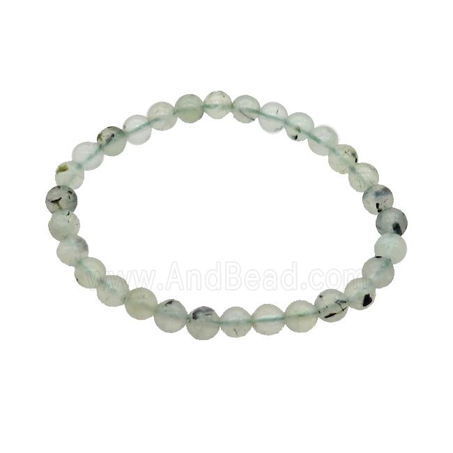Green Prehnite Bracelet Stretchy Round