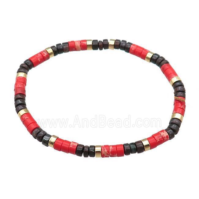 Red Imperial Jasper Bracelet Stretchy Poppy Jasper