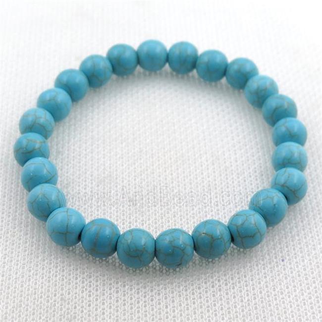 Blue Synthetic Turquoise Bracelets Stretchy
