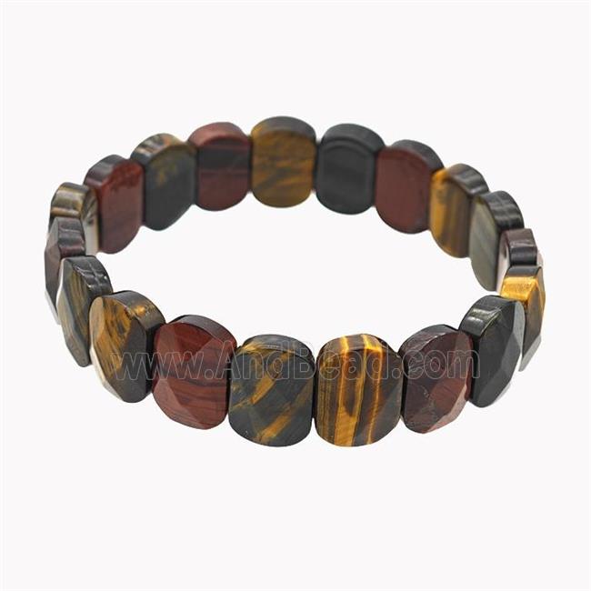 Multicolor Tiger Eye Stone Bracelet Stretchy