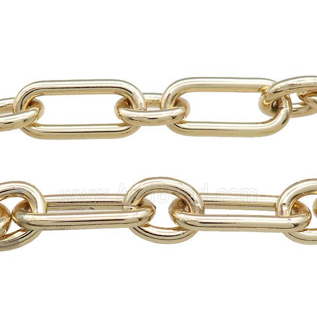 Aluminium Paperclip Chain Gold Plated