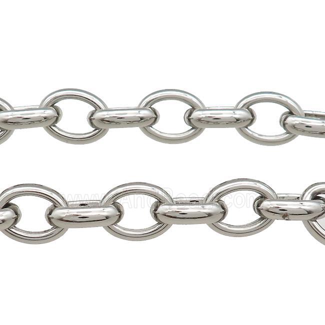 Alloy Rolo Chain Platinum Plated