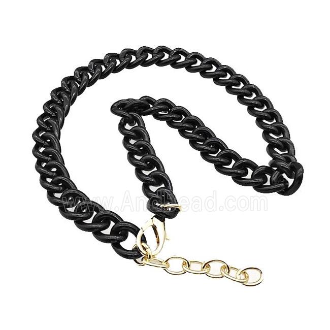 Aluminium Necklace Black Painted