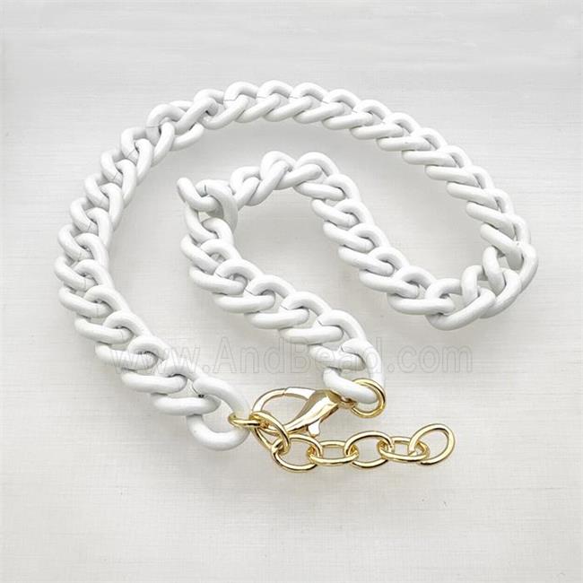 Aluminium Necklace White Painted