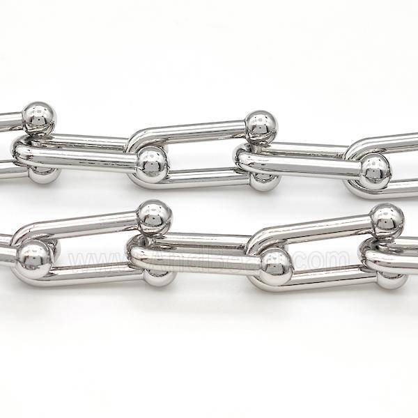 Alloy Chain U-Shape Platinum Plated
