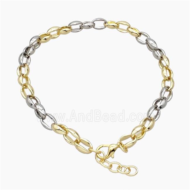 Aluminum Chain Necklace Gold Plated