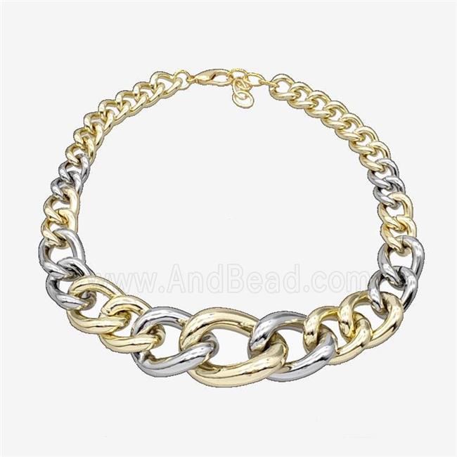 Aluminum Chain Necklace Gold Plated