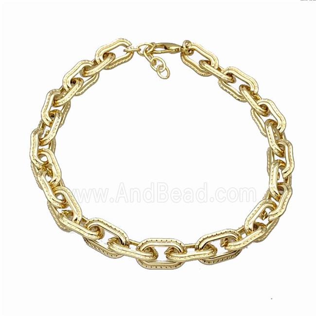Aluminum Chain Necklace Gold Plated