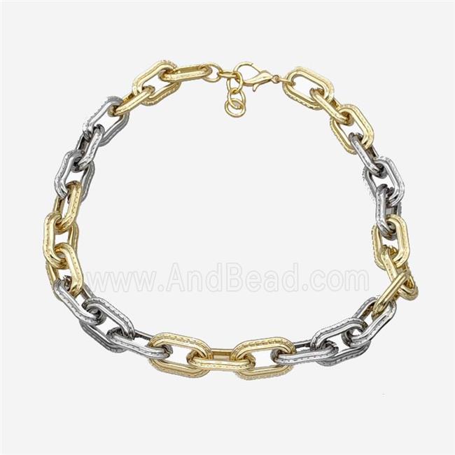 Aluminum Chain Necklace Gold Plated