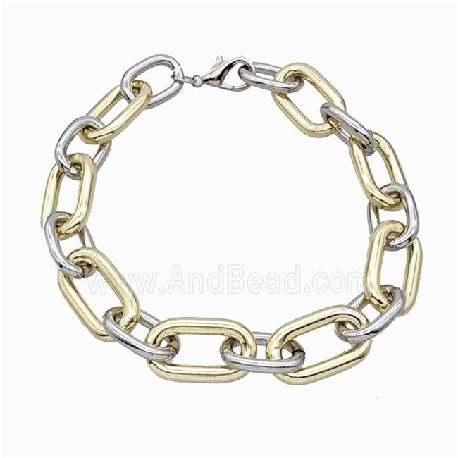 Aluminum Chain Necklace Gold Plated