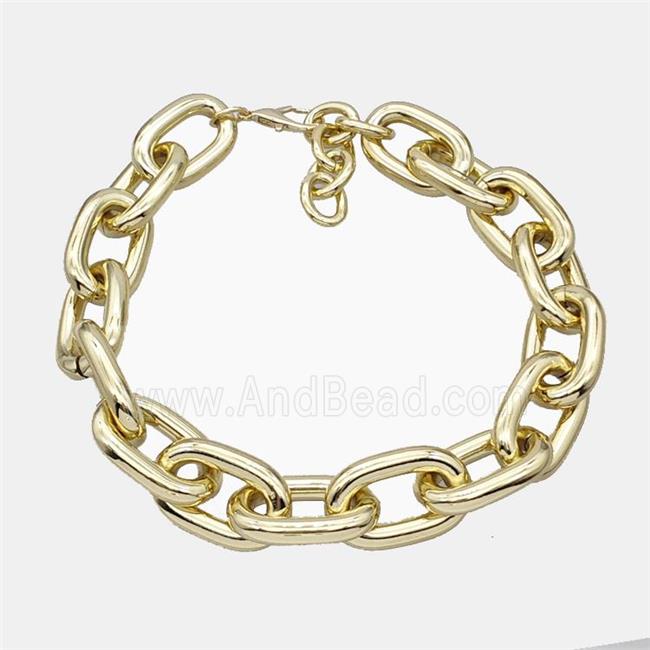 Aluminum Chain Necklace Gold Plated