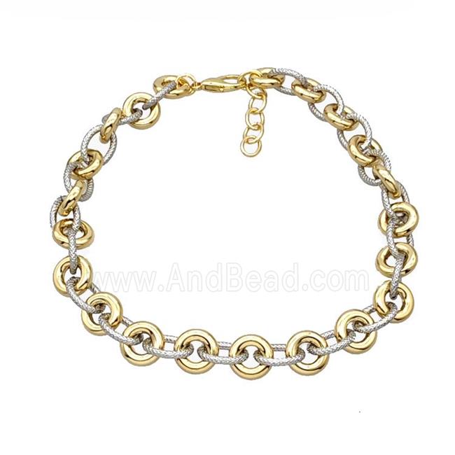 Aluminum Chain Necklace Gold Plated