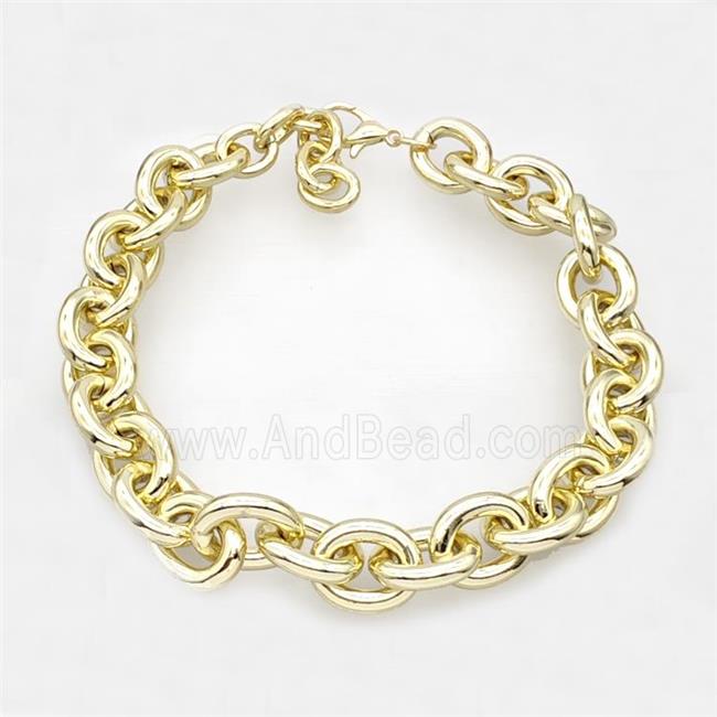 Aluminum Chain Necklace Gold Plated