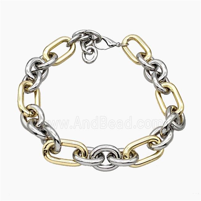 Aluminum Chain Necklace Gold Plated
