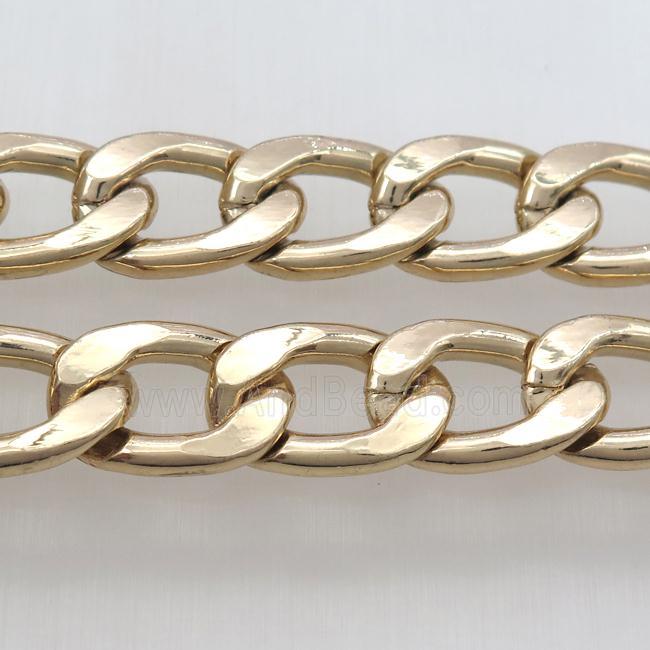 Aluminum curb chain, gold plated