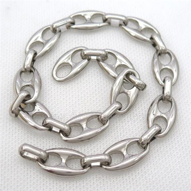 alloy chain, pignose, platinum plated