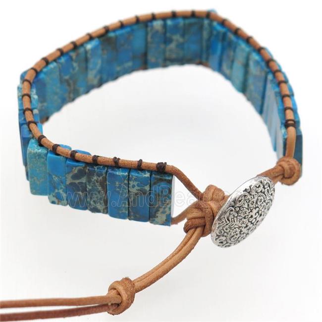 blue Imperial Jasper bracelet, resizable