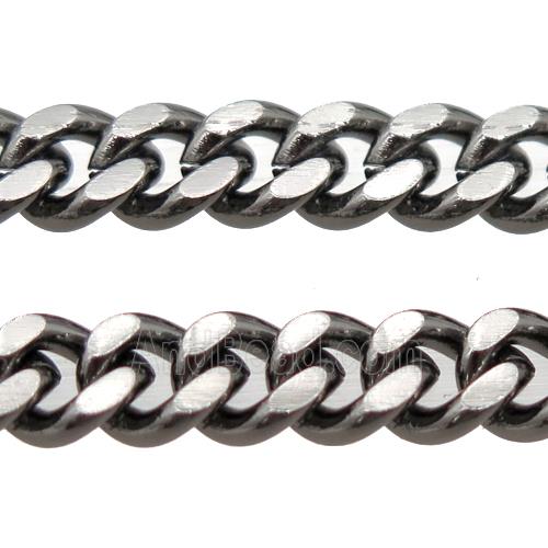 copper curb chain, black gunmetal plated