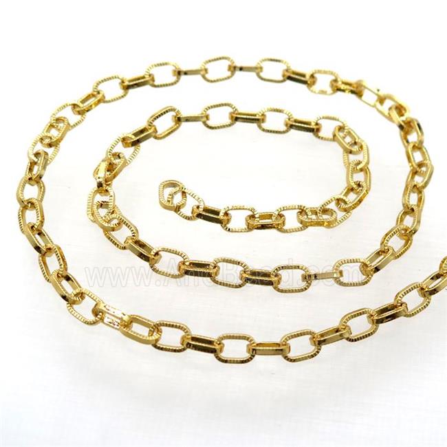 copper Rolo Chain, gold plated