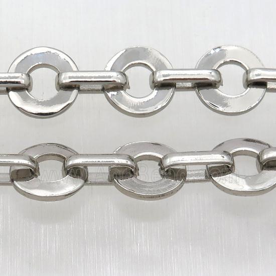 Alloy Chain, circle, platinum plated