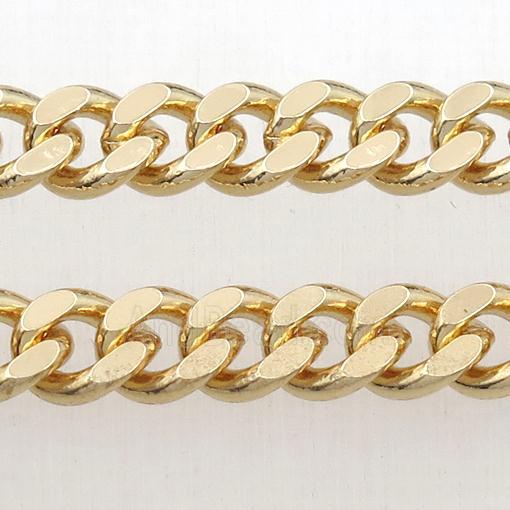 Iron curb chain, lt.gold plated