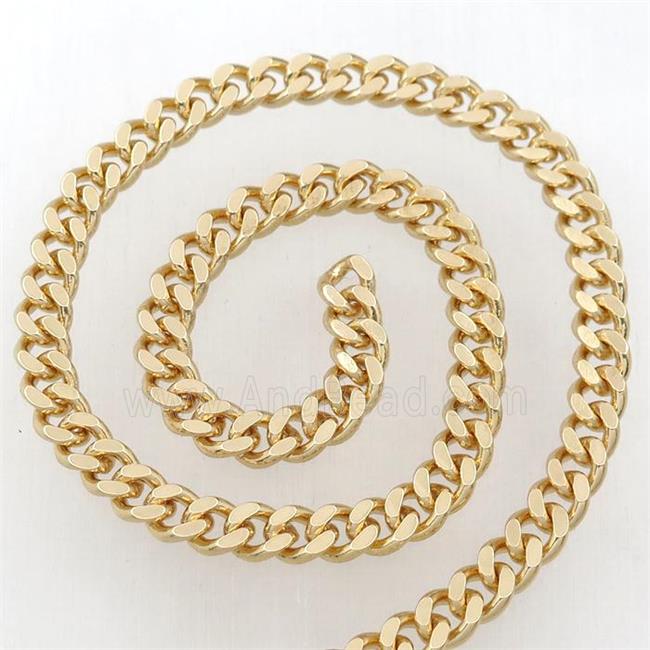 Iron curb chain, lt.gold plated