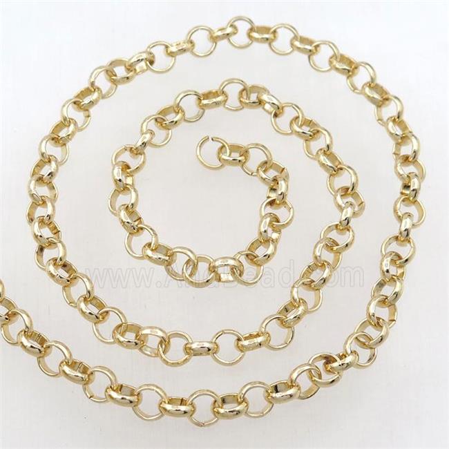 Iron Rolo Chain, gold plated