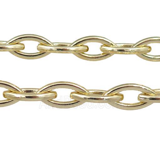 alloy chain, horseeye, gold plated