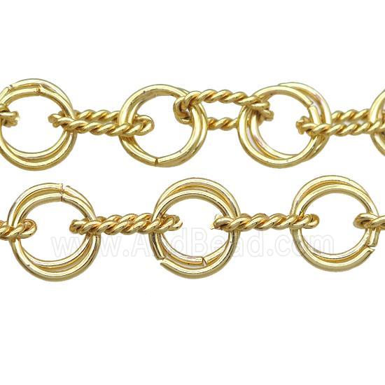 copper chain, iron link, gold plated