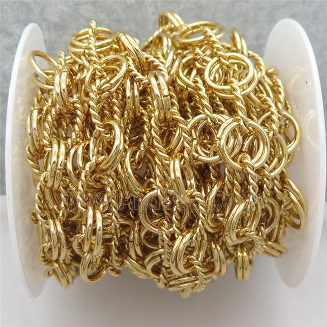 copper chain, iron link, gold plated