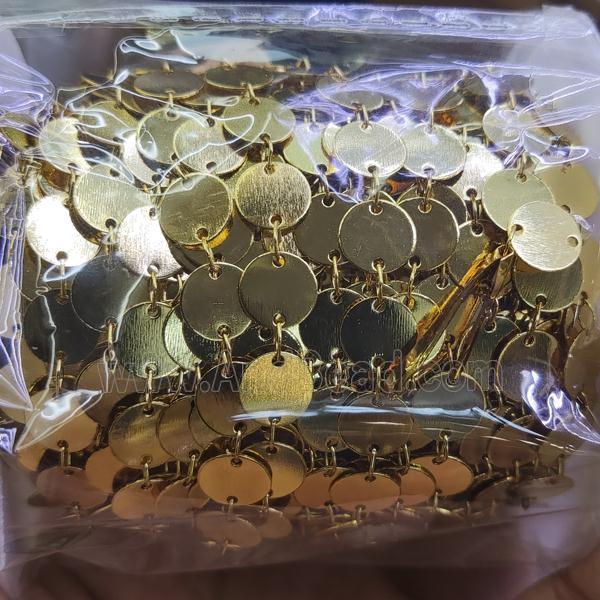 copper chain, circle, gold plated