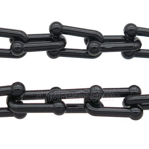 Alloy U-shape Chain with fire black lacquered