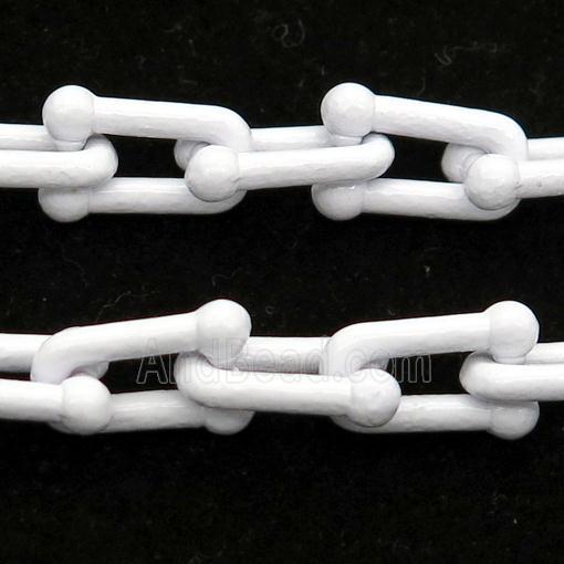 Alloy U-shape Chain with fire white lacquered