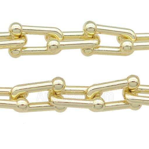 Alloy U-shape Chain, gold plated