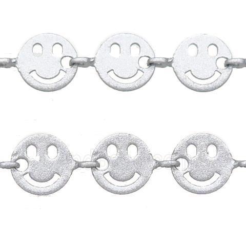 Copper Emoji smileface Chain with fire gray lacquered