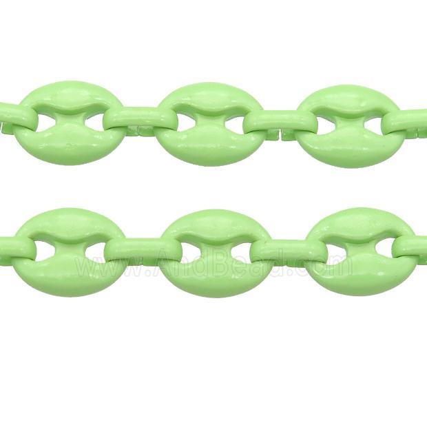Alloy Chain with fire olive lacquered, pignose