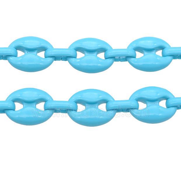 Alloy Chain with fire blue lacquered, pignose