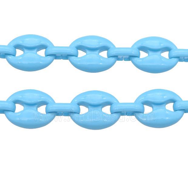 Alloy Chain with fire lt.blue lacquered, pignose