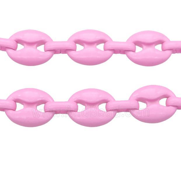 Alloy Chain with fire lt.pink lacquered, pignose
