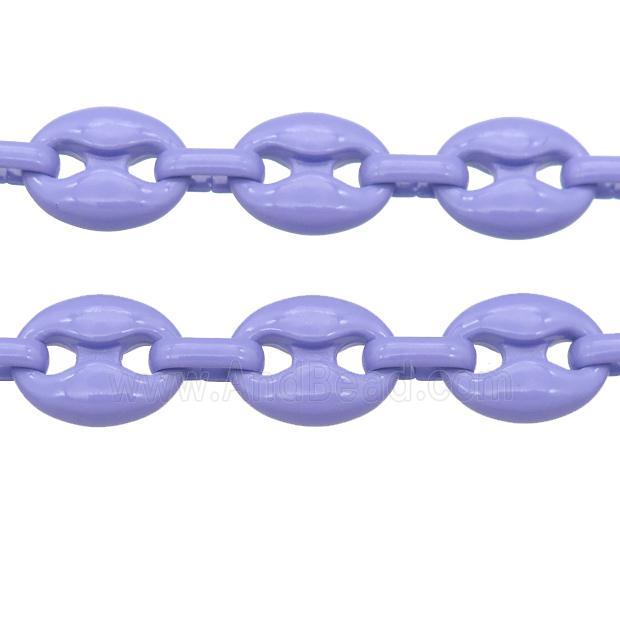 Alloy Chain with fire lavender lacquered, pignose