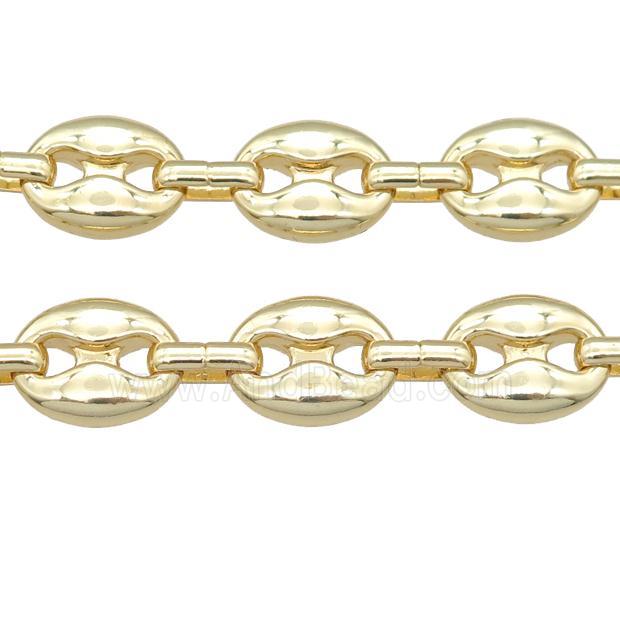 Alloy pignose Chain, gold plated