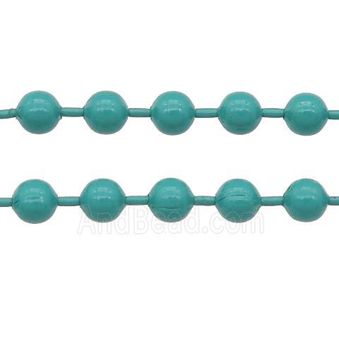 stainless Iron Ball Chain with fire green lacquer