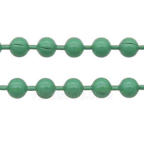 stainless Iron Ball Chain with fire green lacquer