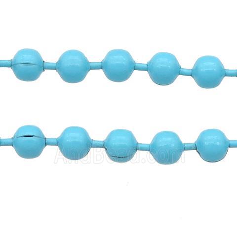 stainless Iron Ball Chain with fire blue lacquer