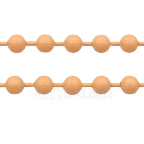stainless Iron Ball Chain with fire peach lacquer