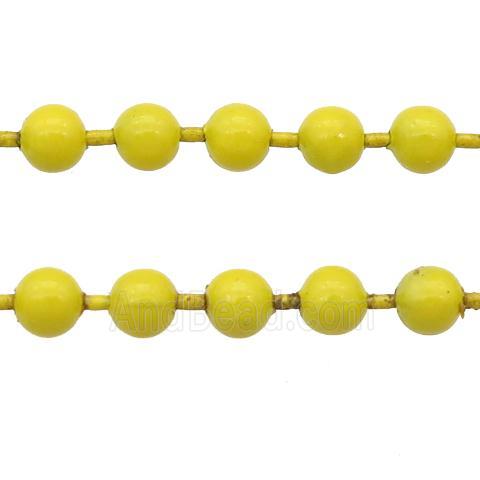 stainless Iron Ball Chain with fire yellow lacquer