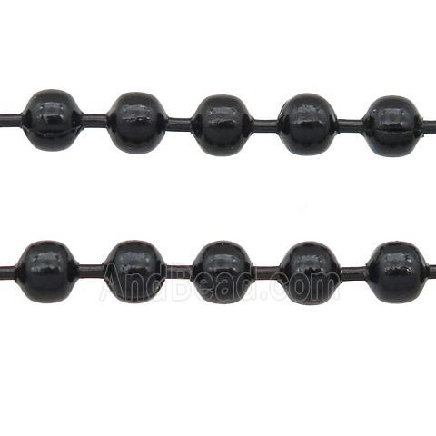 stainless Iron Ball Chain with fire black lacquered